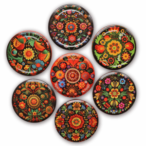 Zakrętki na domowe przetwory wzór Ludowy