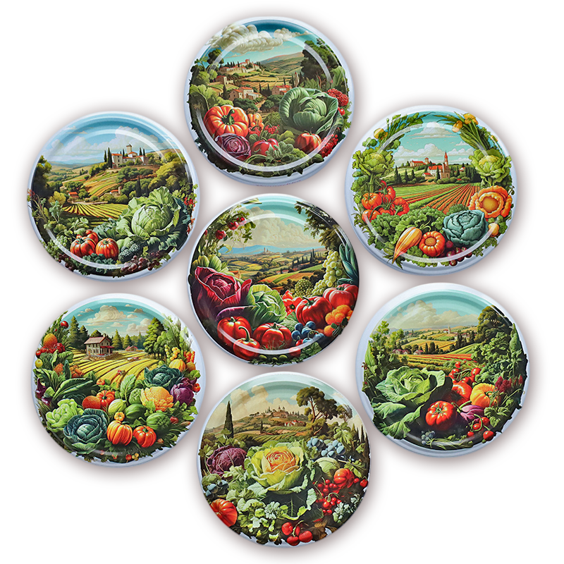 Zakrętki na przetwory Sielskie Widoki fi82 20szt 1 Zakrętki na przetwory Sielskie Widoki