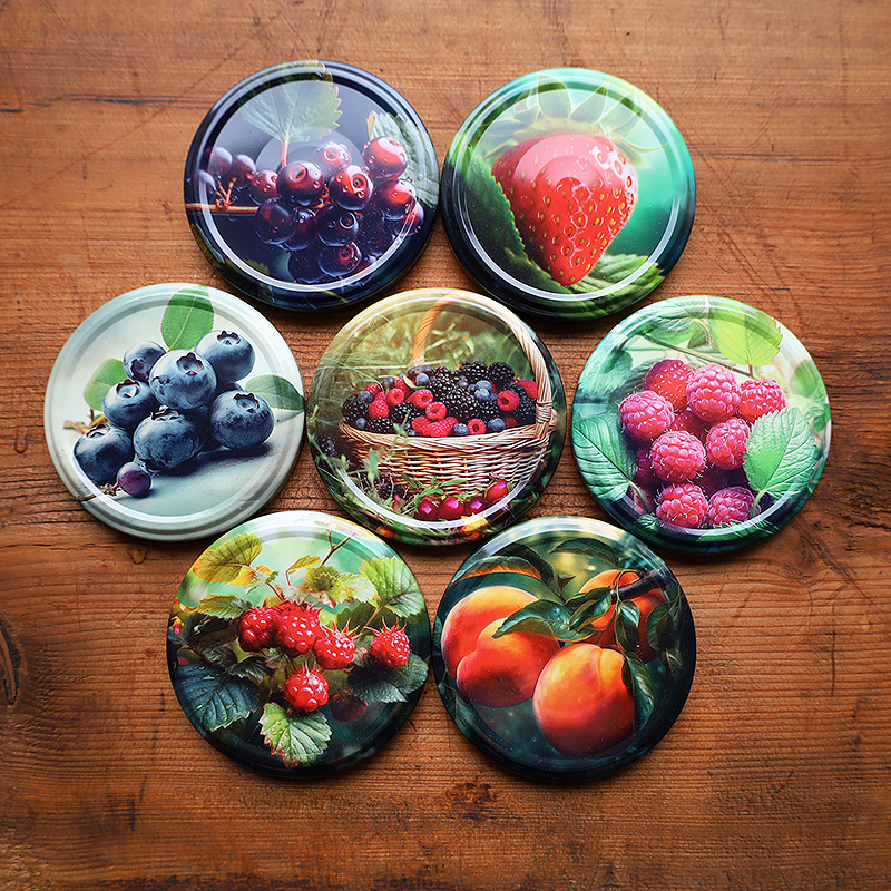 Zakrętki na przetwory Owocowy Koszyk fi82 20szt