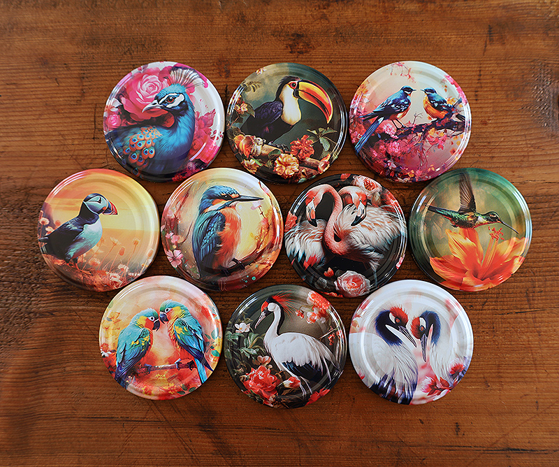 Zakrętki Ptaki Małe fi66 20szt